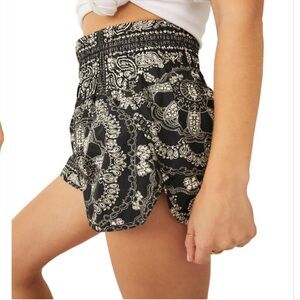 Free People The Way Home Shorts in Black Bandana Print Small